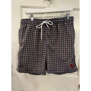 U.S. Polo Assn. Purple & Yellow applaud Swim Trunks sz L EUC